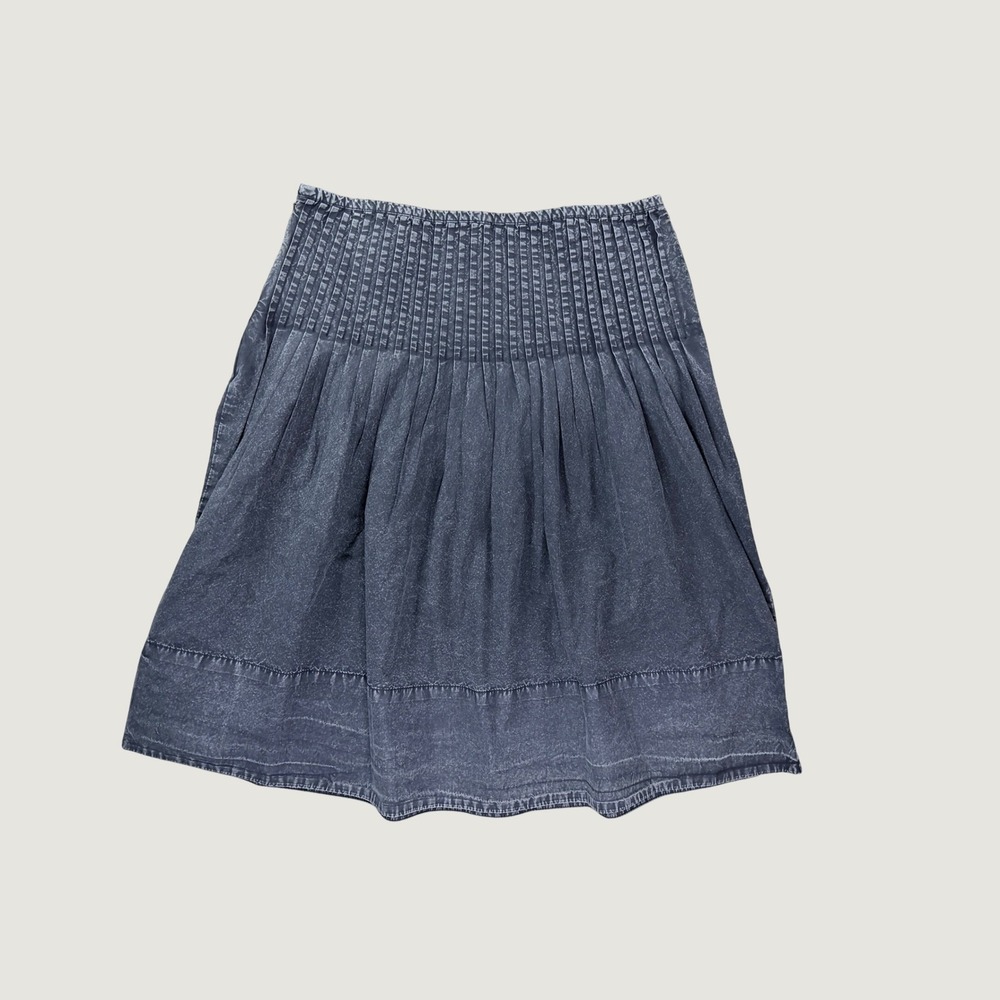Free People Heartbreaker Mini Skirt Womens 12 Washed Black NEW Smocked Pleated - Picture 6 of 9